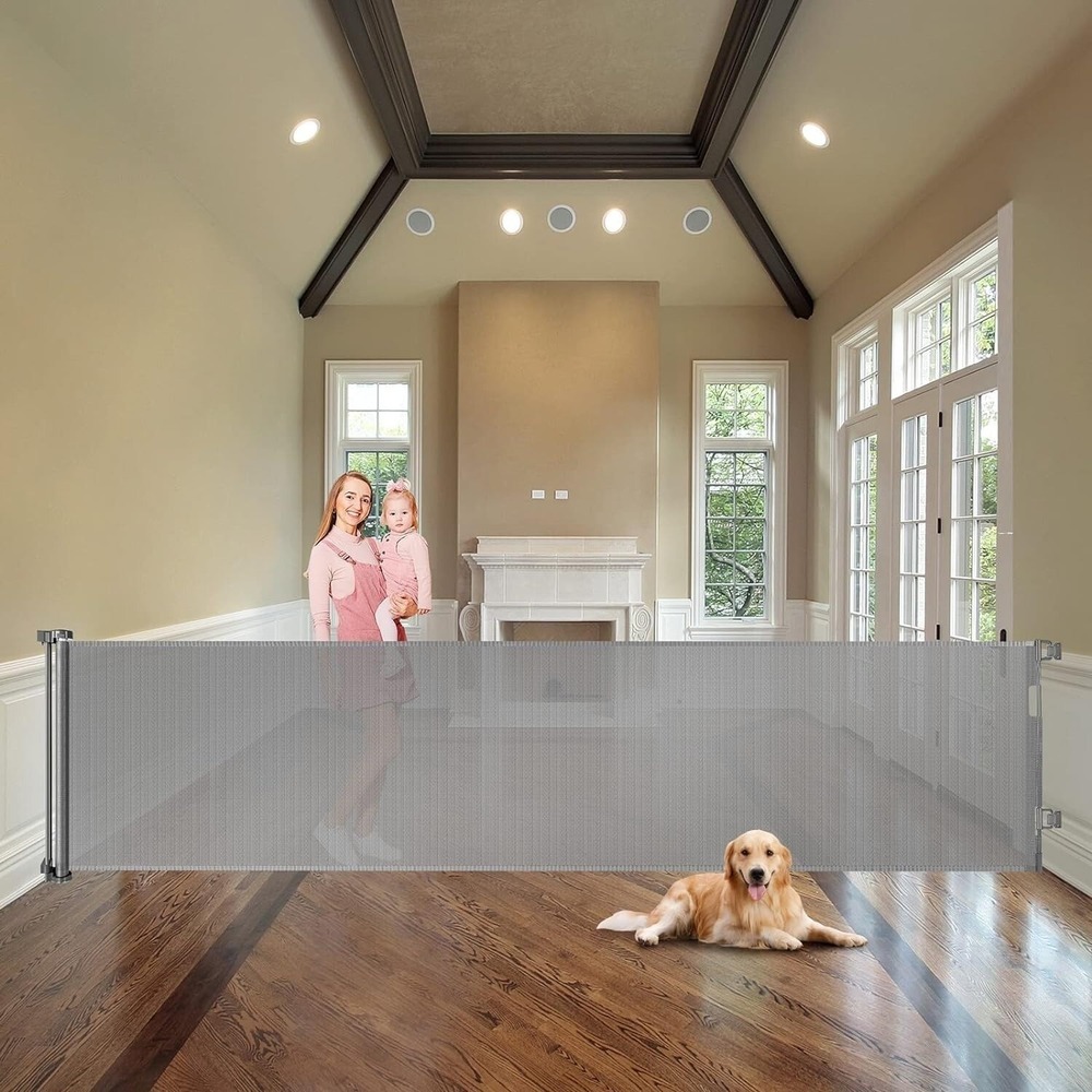 100" Retractable Baby Gates – Extra Wide Safety Pet Gates,‎ Indoor/Outdoor